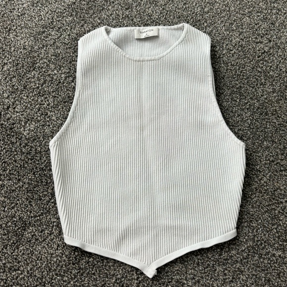Babaton White Ribbed Tank Top - Picture 2 of 7
